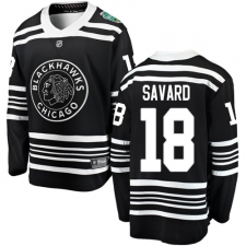 Youth Chicago Blackhawks #18 Denis Savard Black 2019 Winter Classic Fanatics Branded Breakaway NHL Jersey