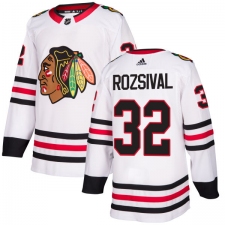 Women's Adidas Chicago Blackhawks #32 Michal Rozsival Authentic White Away NHL Jersey
