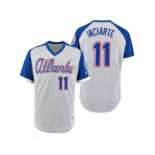 Women Braves #11 Ender Inciarte Gray Royal 1979 Turn Back the Clock Authentic Jersey