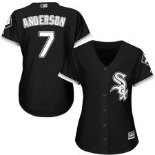 Women's Majestic Chicago White Sox #7 Tim Anderson Authentic Black Alternate Home Cool Base MLB Jersey