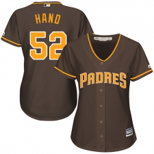 Women's Majestic San Diego Padres #52 Brad Hand Replica Brown Alternate Cool Base MLB Jersey