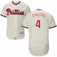 Men's Majestic Philadelphia Phillies #4 Lenny Dykstra Cream Alternate Flex Base Authentic Collection MLB Jersey