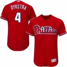 Men's Majestic Philadelphia Phillies #4 Lenny Dykstra Red Alternate Flex Base Authentic Collection MLB Jersey