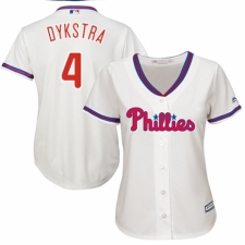 Women's Majestic Philadelphia Phillies #4 Lenny Dykstra Authentic Cream Alternate Cool Base MLB Jersey