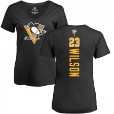 NHL Women's Adidas Pittsburgh Penguins #23 Scott Wilson Black Backer T-Shirt