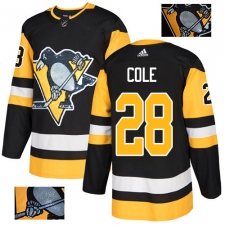 Men's Adidas Pittsburgh Penguins #28 Ian Cole Authentic Black Fashion Gold NHL Jersey