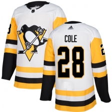 Men's Adidas Pittsburgh Penguins #28 Ian Cole Authentic White Away NHL Jersey