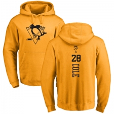NHL Adidas Pittsburgh Penguins #28 Ian Cole Gold One Color Backer Pullover Hoodie