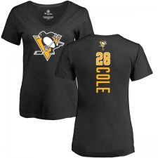 NHL Women's Adidas Pittsburgh Penguins #28 Ian Cole Black Backer T-Shirt