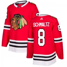 Men's Adidas Chicago Blackhawks #8 Nick Schmaltz Authentic Red Home NHL Jersey