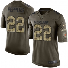 Men's Nike Cleveland Browns #22 Jabrill Peppers Elite Green Salute to Service NFL Jersey