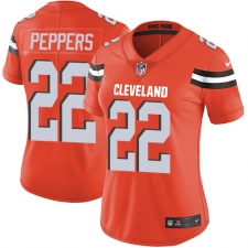 Women's Nike Cleveland Browns #22 Jabrill Peppers Elite Orange Alternate NFL Jersey