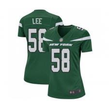 Women's New York Jets #58 Darron Lee Game Green Team Color Football Jersey