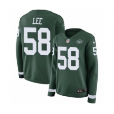 Women's Nike New York Jets #58 Darron Lee Limited Green Therma Long Sleeve NFL Jersey