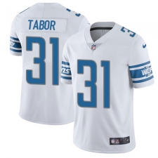 Men's Nike Detroit Lions #31 Teez Tabor White Vapor Untouchable Limited Player NFL Jersey