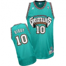 Men's Adidas Memphis Grizzlies #10 Mike Bibby Authentic Green Throwback NBA Jersey