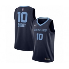 Men's Memphis Grizzlies #10 Mike Bibby Authentic Navy Blue Finished Basketball Jersey - Icon Edition