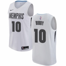 Men's Nike Memphis Grizzlies #10 Mike Bibby Authentic White NBA Jersey - City Edition