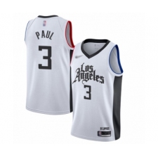 Men's Los Angeles Clippers #3 Chris Paul Swingman White Basketball Jersey - 2019 20 City Edition