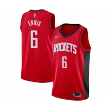 Men's Houston Rockets #6 Tyler Ennis Authentic Red Finished Basketball Jersey - Icon Edition