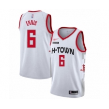 Men's Houston Rockets #6 Tyler Ennis Swingman White Basketball Jersey - 2019 20 City Edition
