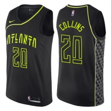 Men's Nike Atlanta Hawks #20 John Collins Authentic Black NBA Jersey - City Edition