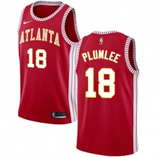 Men's Nike Atlanta Hawks #18 Miles Plumlee Authentic Red NBA Jersey Statement Edition