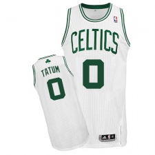 Men's Adidas Boston Celtics #0 Jayson Tatum Authentic White Home NBA Jersey