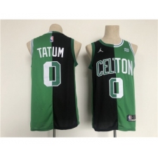 Men's Boston Celtics #0 Jayson Tatum 2022 Green Black Stitched Jersey