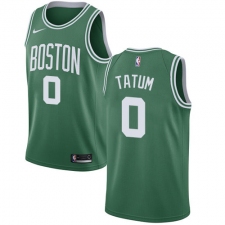 Men's Nike Boston Celtics #0 Jayson Tatum Swingman Green(White No.) Road NBA Jersey - Icon Edition