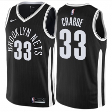 Men's Nike Brooklyn Nets #33 Allen Crabbe Authentic Black NBA Jersey - City Edition