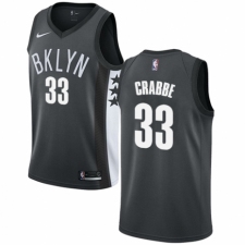 Men's Nike Brooklyn Nets #33 Allen Crabbe Authentic Gray NBA Jersey Statement Edition