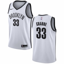 Men's Nike Brooklyn Nets #33 Allen Crabbe Authentic White NBA Jersey - Association Edition