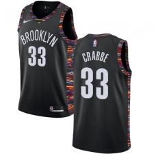 Men's Nike Brooklyn Nets #33 Allen Crabbe Swingman Black NBA Jersey - 2018 19 City Edition