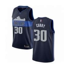 Men's Dallas Mavericks #30 Seth Curry Authentic Navy Blue Basketball Jersey Statement Edition