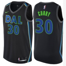 Men's Nike Dallas Mavericks #30 Seth Curry Swingman Black NBA Jersey - City Edition