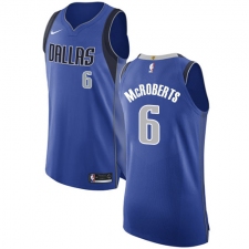 Women's Nike Dallas Mavericks #6 Josh McRoberts Authentic Royal Blue Road NBA Jersey - Icon Edition
