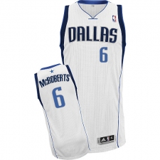 Youth Adidas Dallas Mavericks #6 Josh McRoberts Authentic White Home NBA Jersey
