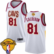 Men's Nike Cleveland Cavaliers #81 Jose Calderon Authentic White 2018 NBA Finals Bound NBA Jersey - Association Edition