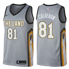 Men's Nike Cleveland Cavaliers #81 Jose Calderon Swingman Gray NBA Jersey - City Edition