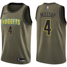 Men's Nike Denver Nuggets #4 Paul Millsap Swingman Green Salute to Service NBA Jersey