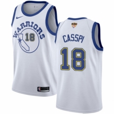 Men's Nike Golden State Warriors #18 Omri Casspi Authentic White Hardwood Classics 2018 NBA Finals Bound NBA Jersey