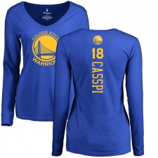 NBA Women's Nike Golden State Warriors #18 Omri Casspi Royal Blue Backer Long Sleeve T-Shirt