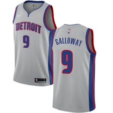 Men's Nike Detroit Pistons #9 Langston Galloway Authentic Silver NBA Jersey Statement Edition