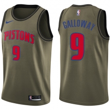 Men's Nike Detroit Pistons #9 Langston Galloway Swingman Green Salute to Service NBA Jersey