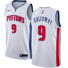Women's Nike Detroit Pistons #9 Langston Galloway Authentic White Home NBA Jersey - Association Edition