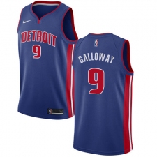 Women's Nike Detroit Pistons #9 Langston Galloway Swingman Royal Blue Road NBA Jersey - Icon Edition