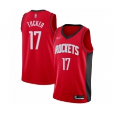Men's Houston Rockets #17 PJ Tucker Authentic Red Finished Basketball Jersey - Icon Edition