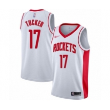 Men's Houston Rockets #17 PJ Tucker Authentic White Finished Basketball Jersey - Association Edition