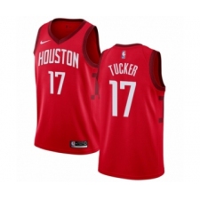 Men's Nike Houston Rockets #17 PJ Tucker Red Swingman Jersey - Earned Edition